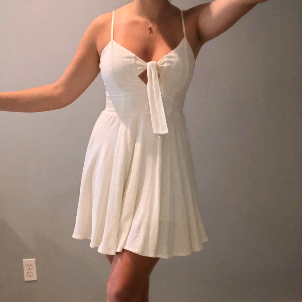 White linen dress